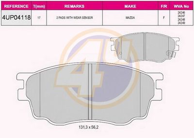 Колодки тормозные дисковые METACO 3000108