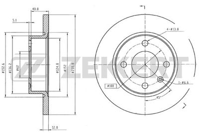 Диск тормозной передний Zekkert BS5926