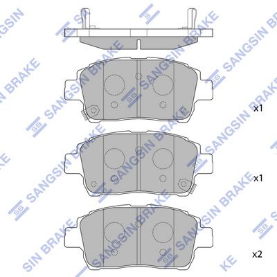 Колодки тормозные передние SANGSIN SP1244
