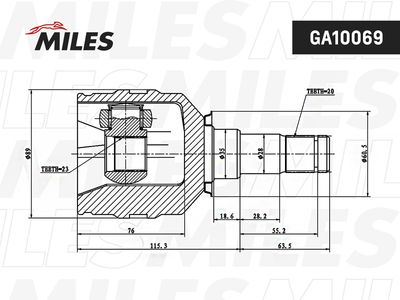 ШРУС внутренний Miles GA10069