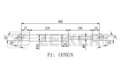 Пружина газовая багажника Zekkert GF2427