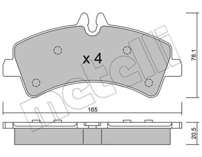 Комплект колодок для дискового тормоза METELLI 2206740