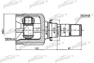 ШРУС внутренний левый PATRON PCV1747