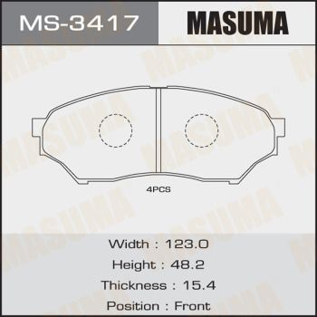 Колодки тормозные дисковые Masuma MS3417