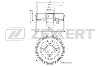 Барабан тормозной задний Zekkert BS5090