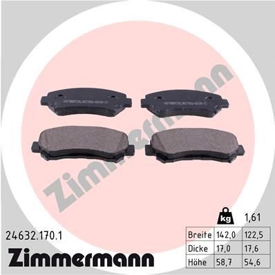 Колодки тормозные дисковые ZIMMERMANN 246321701