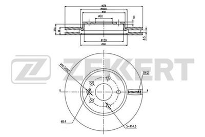 Диск тормозной передний Zekkert BS5050