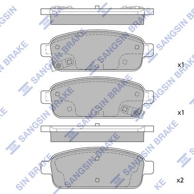 Колодки тормозные задние SANGSIN SP1363
