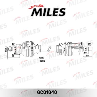Привод в сборе левый Miles GC01040