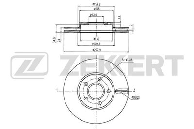 Диск тормозной передний Zekkert BS5394