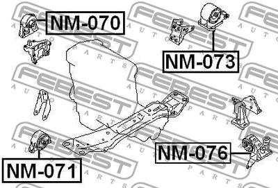 Подушка двигателя левая FEBEST NM076