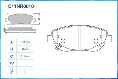 Колодки тормозные передние CWORKS C11NR0010