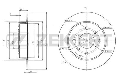 Диск тормозной задний Zekkert BS5176