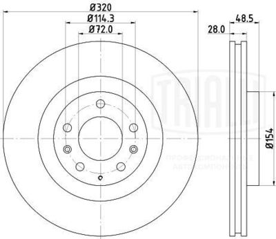 Диск тормозной передний TRIALLI DF250115