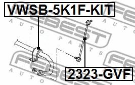 Втулки переднего стабилизатора комплект FEBEST VWSB5K1FKIT