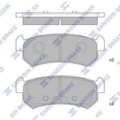 Колодки тормозные задние SANGSIN SP1160