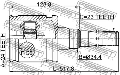 ШРУС внутренний правый FEBEST 0111GSU40RH