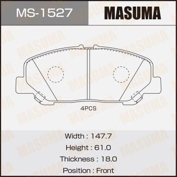 Колодки тормозные передние Masuma MS1527
