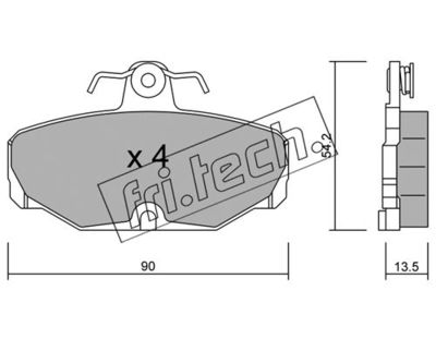 Комплект колодок для дискового тормоза TRUSTING 0972