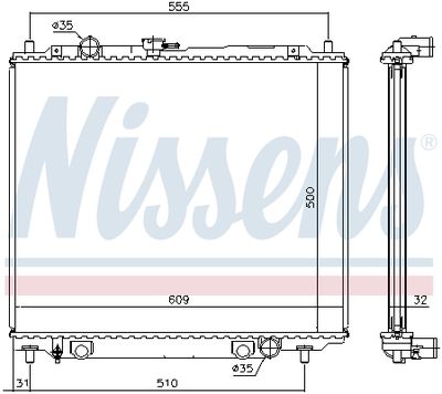 Радиатор системы охлаждения NISSENS 62801
