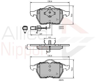 Колодки тормозные передние ALLIED NIPPON ADB11025