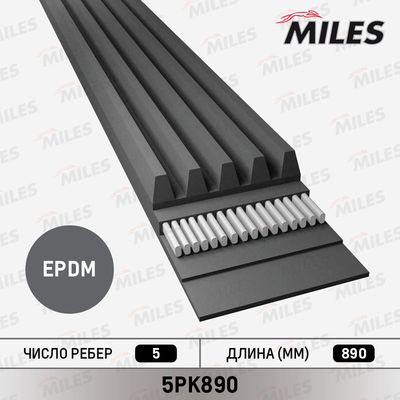 Ремень поликлиновой Miles 5PK890