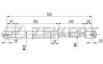 Пружина газовая багажника Zekkert GF1973