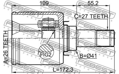 ШРУС внутренний левый FEBEST 0411NA4WLH