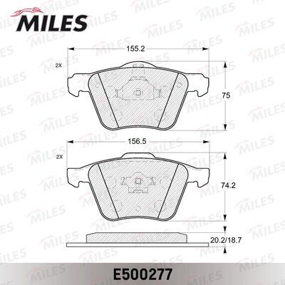 Колодки тормозные передние Miles E500277