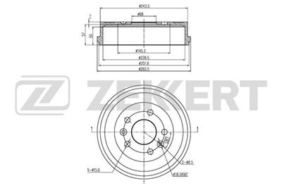 Барабан тормозной задний Zekkert BS6075