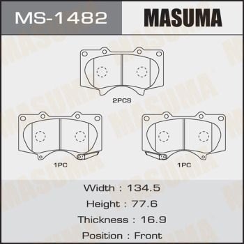 Колодки тормозные дисковые Masuma MS1482