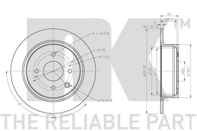 Диск тормозной NK 202284