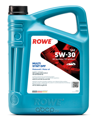 Масло моторное синтетическое ROWE 20125005099