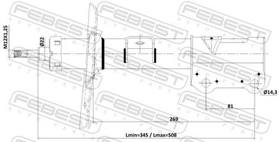 Амортизатор передний левый FEBEST 02110014FL