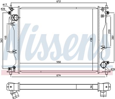 Радиатор системы охлаждения NISSENS 646904