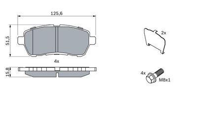 Колодки тормозные дисковые передние BOSCH 0986494195