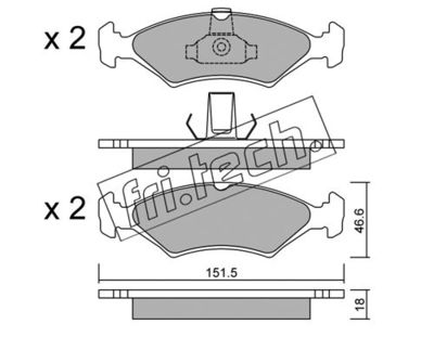 Комплект колодок для дискового тормоза TRUSTING 0950