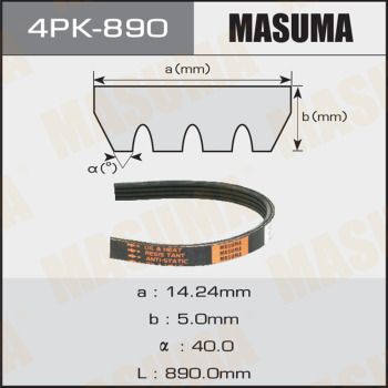 Ремень поликлиновой Masuma 4PK890