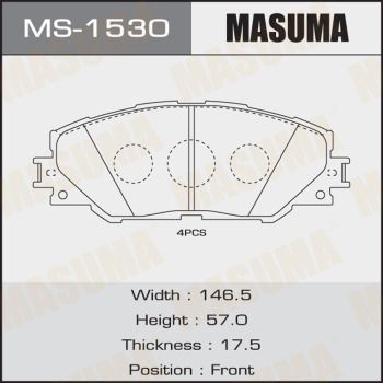 Колодки тормозные дисковые Masuma MS1530