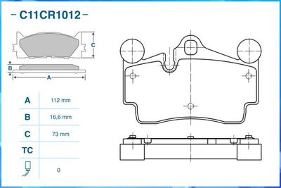 Колодки тормозные передние CWORKS C11CR1012