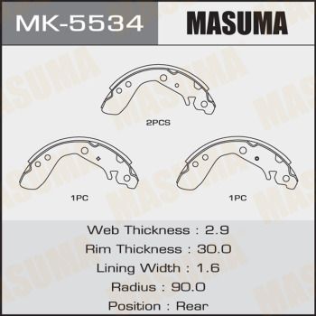 Колодки тормозные барабанные Masuma MK5534