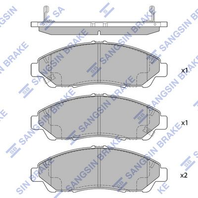 Колодки тормозные передние SANGSIN SP1452