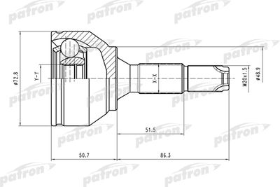 ШРУС наружный комплект PATRON PCV1561