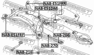 Сайлентблок заднего подрамника FEBEST NABE51FRR