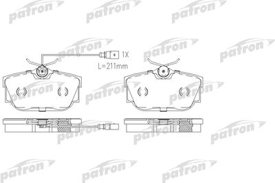 Колодки тормозные дисковые задние с датчиком PATRON PBP1482