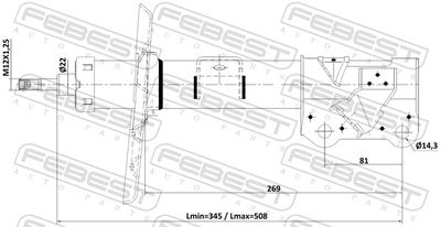 Амортизатор передний правый FEBEST 02110014FR