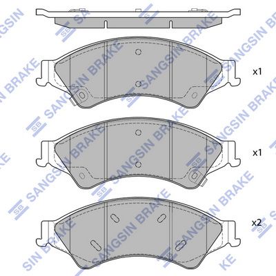Колодки тормозные передние SANGSIN SP1596