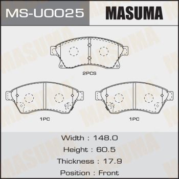 Колодки тормозные дисковые Masuma MSU0025
