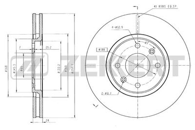 Диск тормозной передний Zekkert BS5229