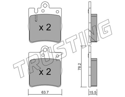 Комплект колодок для дискового тормоза TRUSTING 3530
